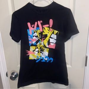 My Hero Academia unisex t shirt black small Funimation yellow pink.